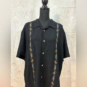 Cubavera Mens Black Button Up